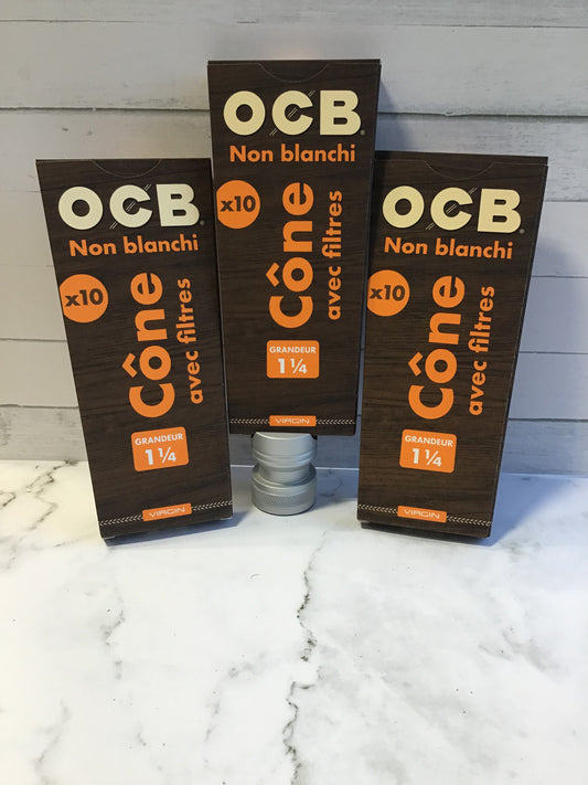 OCB x10 Cones with Filter Unbleached 1 1/4