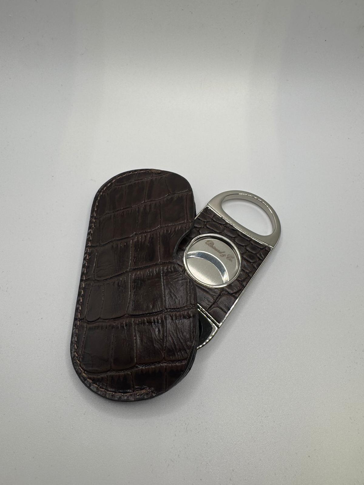 Brizard and Co. Double Guillotine Series 2 Cutter - Croco Pattern Tobacco