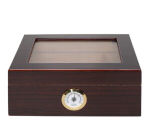 Large wooden HUMIDOR- Glass top
