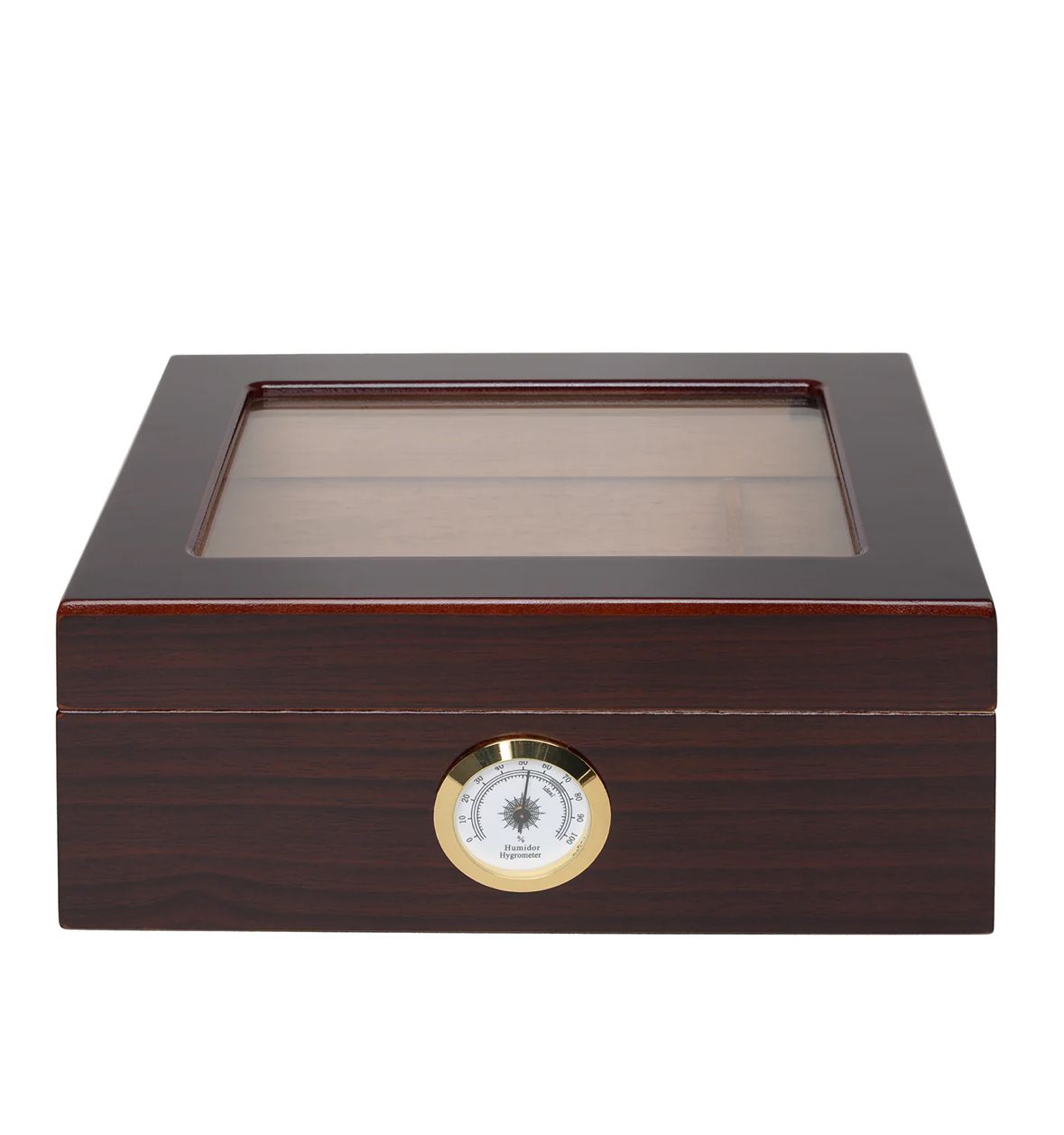 Large wooden HUMIDOR- Glass top