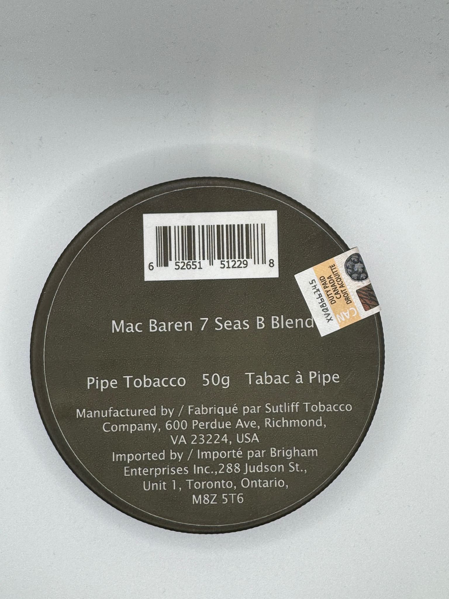 MAC BAREN 7 SEAS B BLEND 50 G PIPE TOBBACO