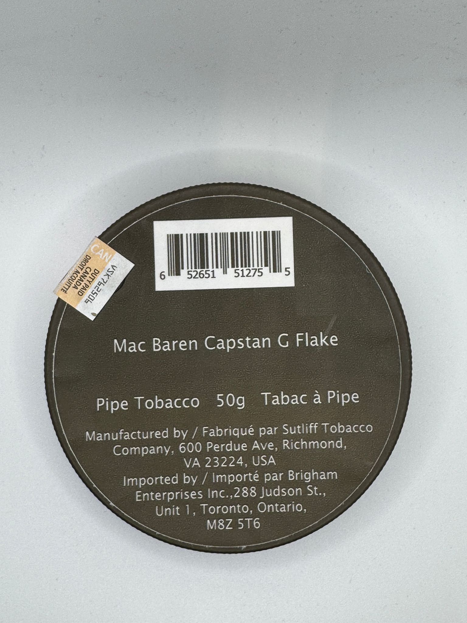 MAC BAREN CAPSTAN G FLAKE 50G PIPE TOBBACO