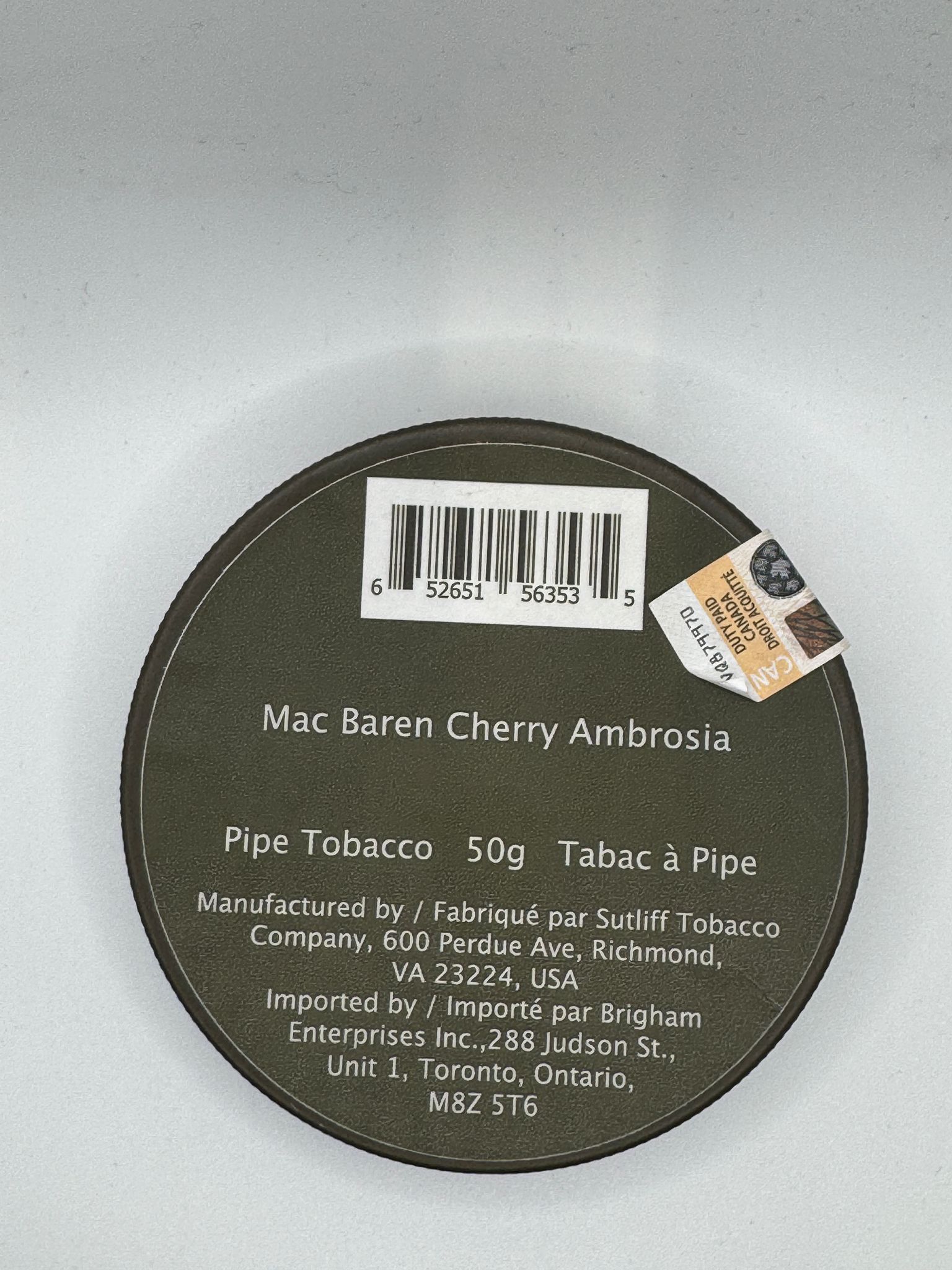 MAC BAREN CHERRY AMBROSIA 50G PIPE TOBACCO